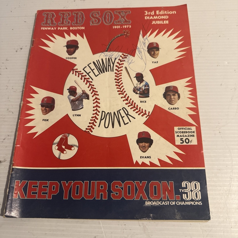 1975‎ RED SOX PROGRAM AND SCORE CARD 3rd White Sox Scored Yaz & Miller Signed